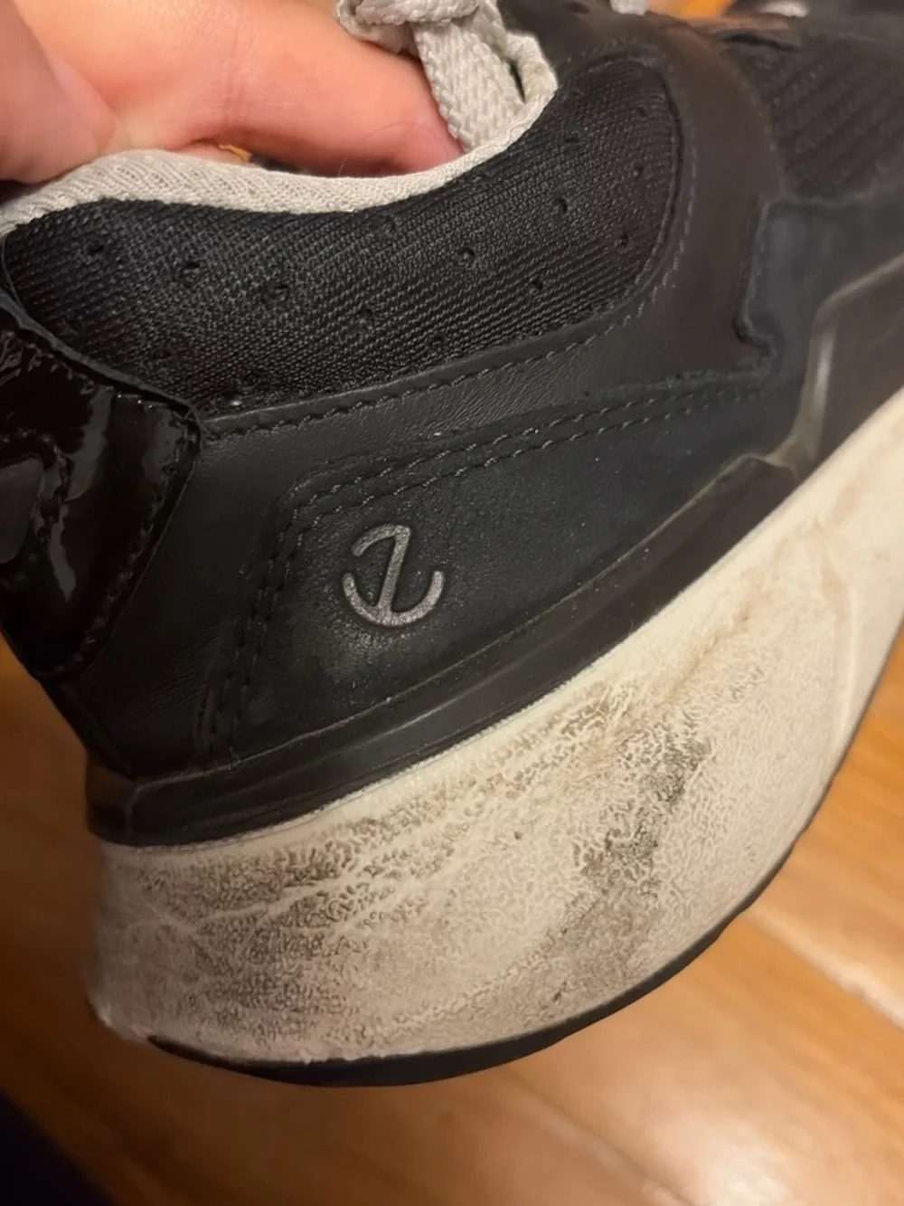 Ecco Women’s biom 2.2 Black Athletic Sneakers with Cream/White Laces